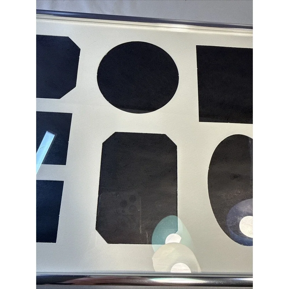 Vintage Silver Chrome Multi-Opening Collage Picture Frame with 7-Window Mat
